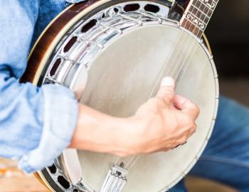 person playing a banjo