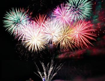 fireworks in a dark sky 