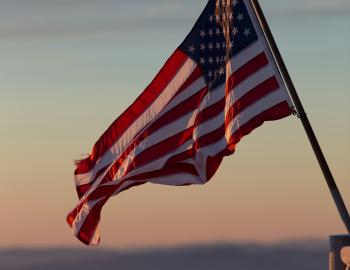 American flag flying 